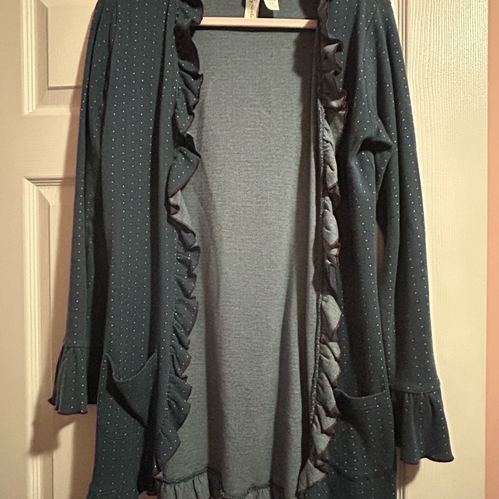 Matilda Jane Teal Ruffled Cardigan